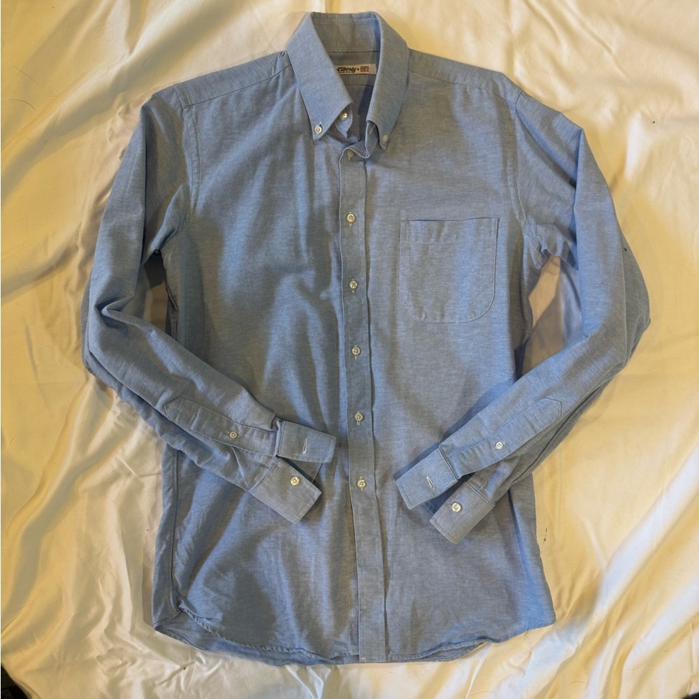 Liberty Light Blue Casual Button-Down Shirt Medium Tall